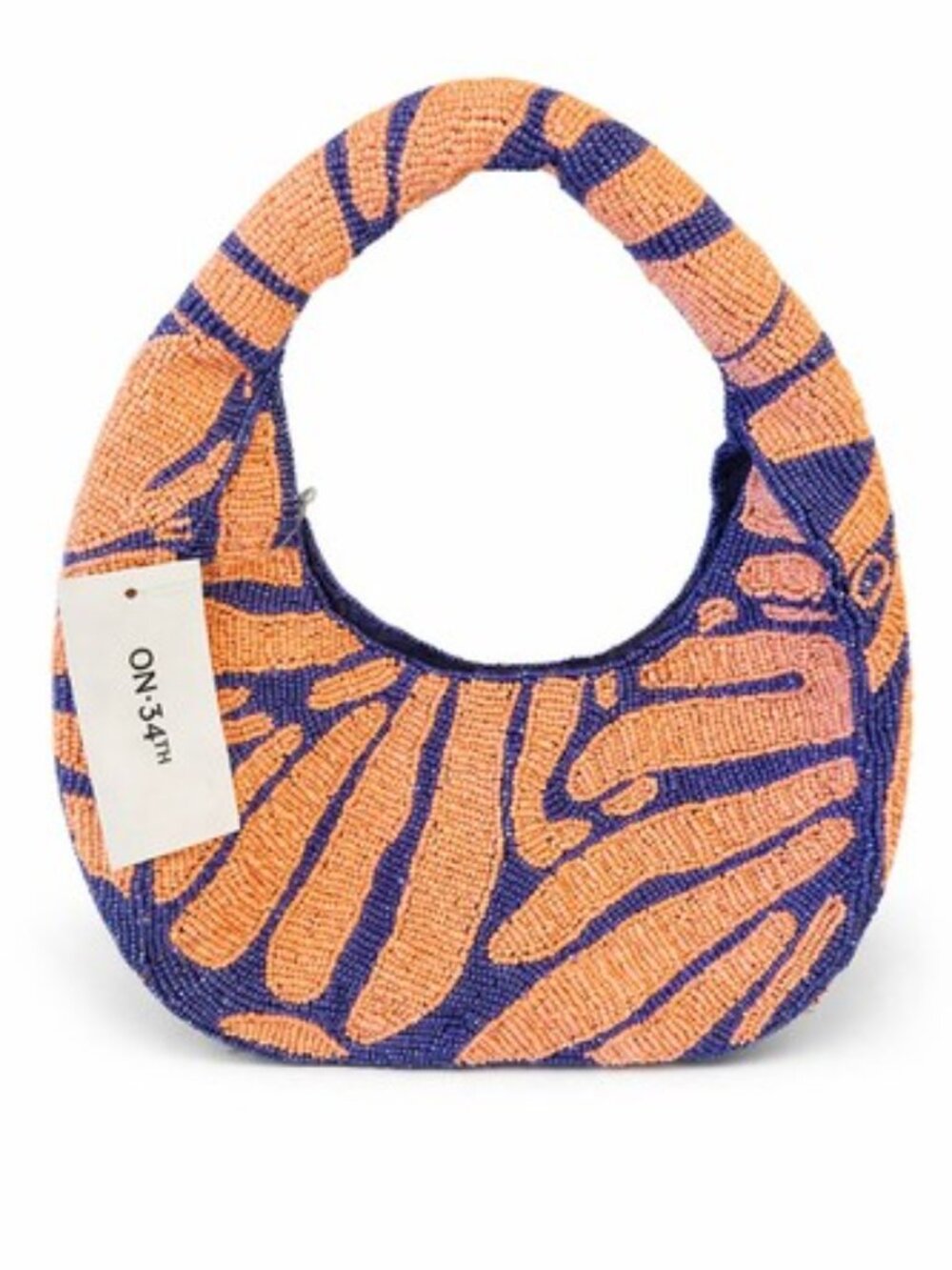 ON 34TH Beaded Hobo Handbag Orange Purple Abstract Shoulder Bag Purse Macy's NWT